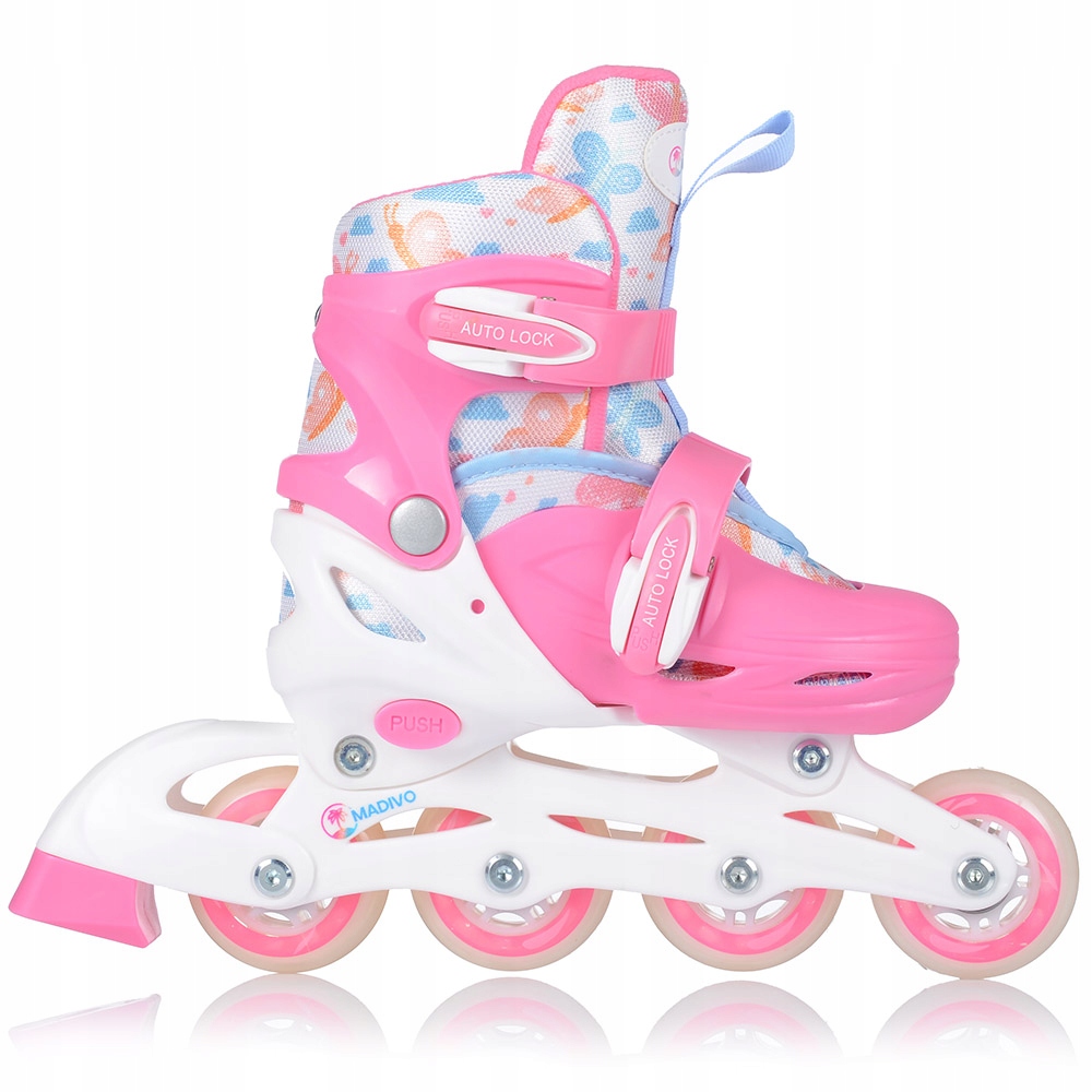 ROLKI DLA DZIECI 2w1 ŁYŻWOROLKI WROTKI REGULOWANE Model COTTONCANDY