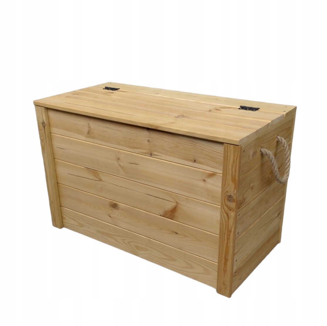 Drevená kufríková skrinka XXL 100x50x60 s úložným priestorom a držiakom