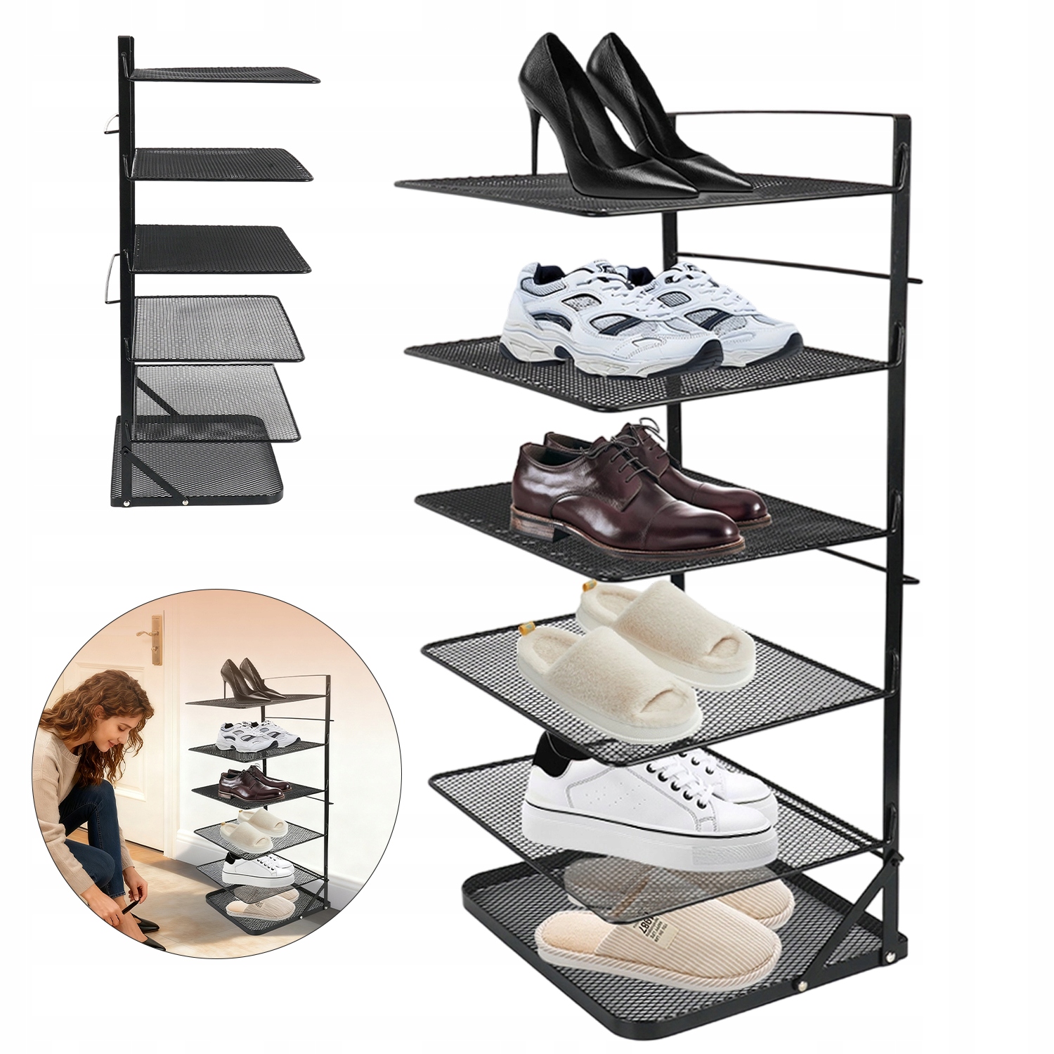 Police Na Boty Stojan Regál Kovový Organizér 6 Police Loft Do Předsíně