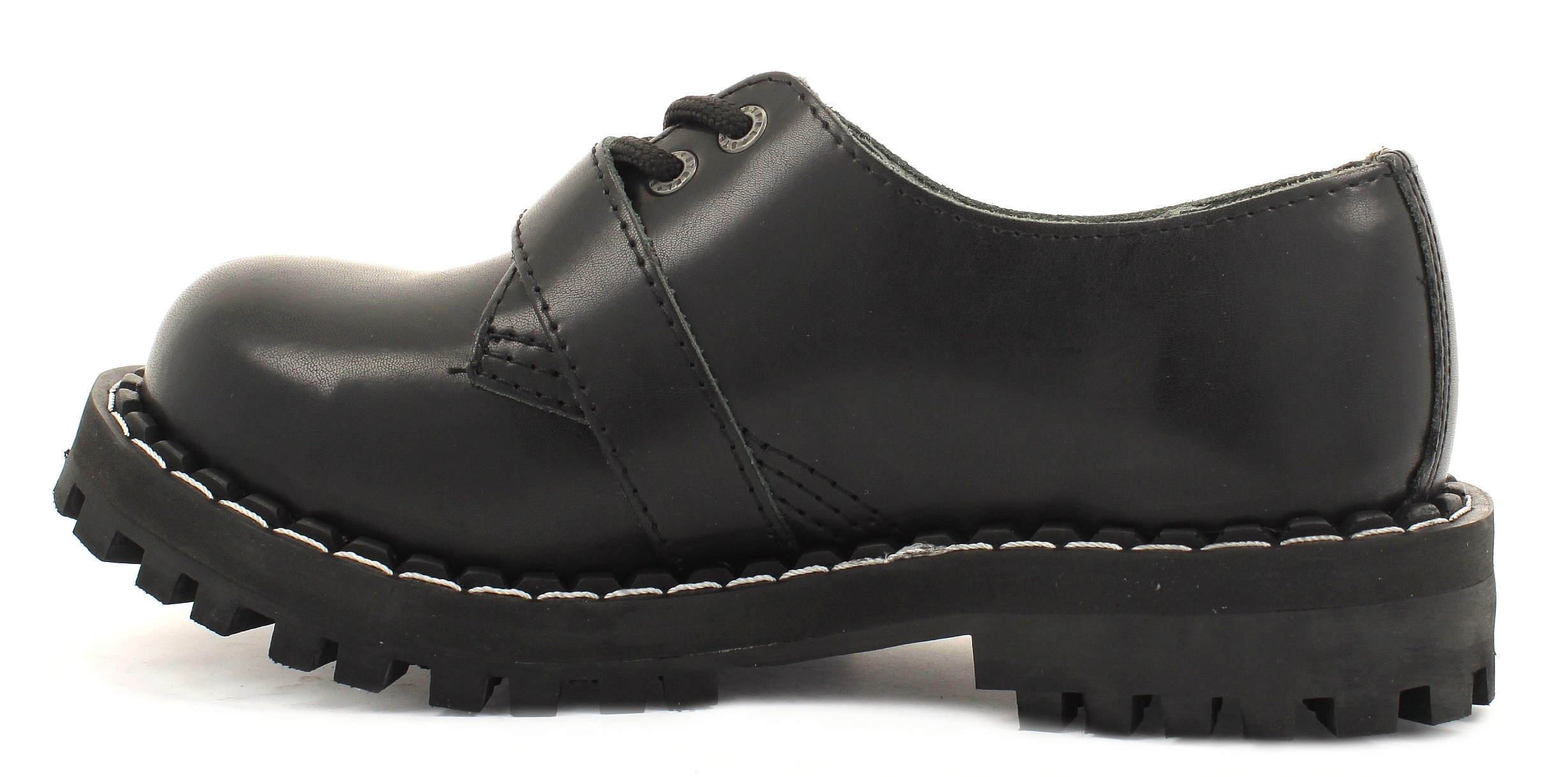 GLANY STEEL CZARNE GŁADKIE Z PASKIEM 3-DZIURY Rozmiar 41