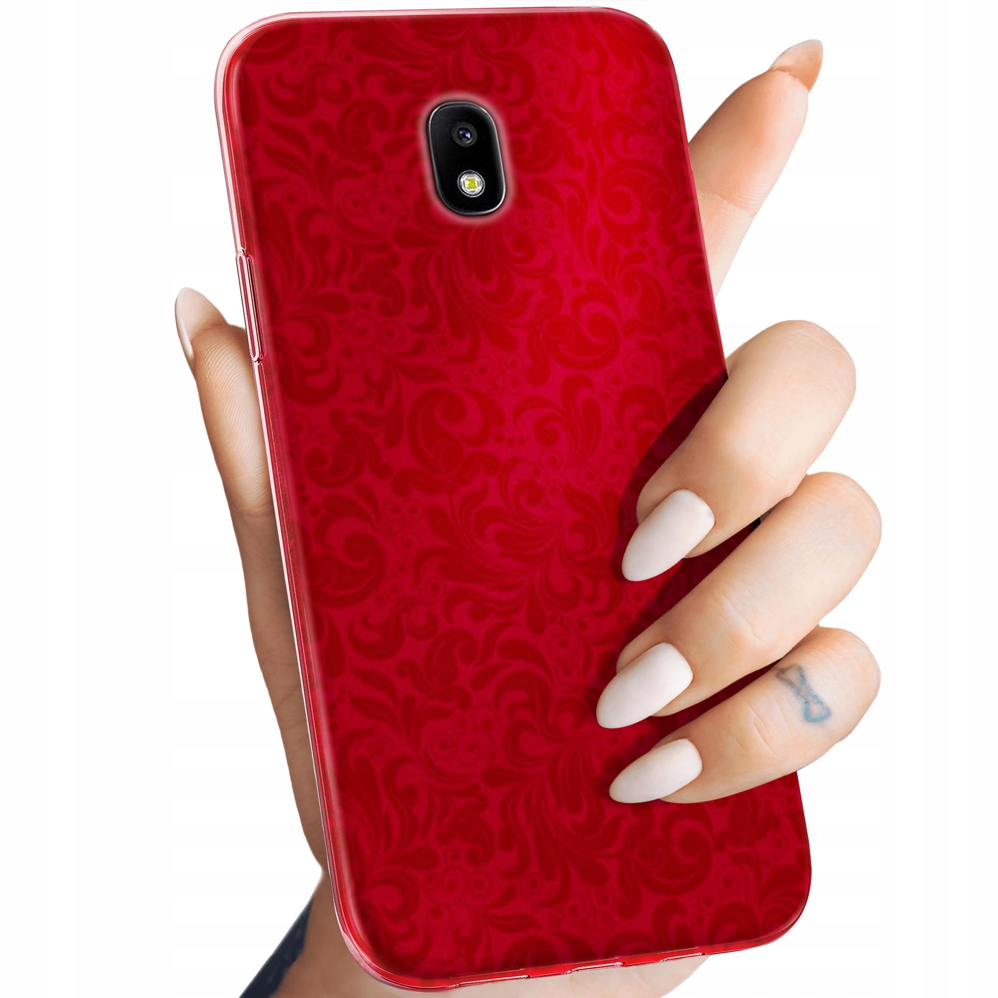 Etui Do Samsung Galaxy J3 2017 Czerwone Serca Róże Obudowa Pokrowiec