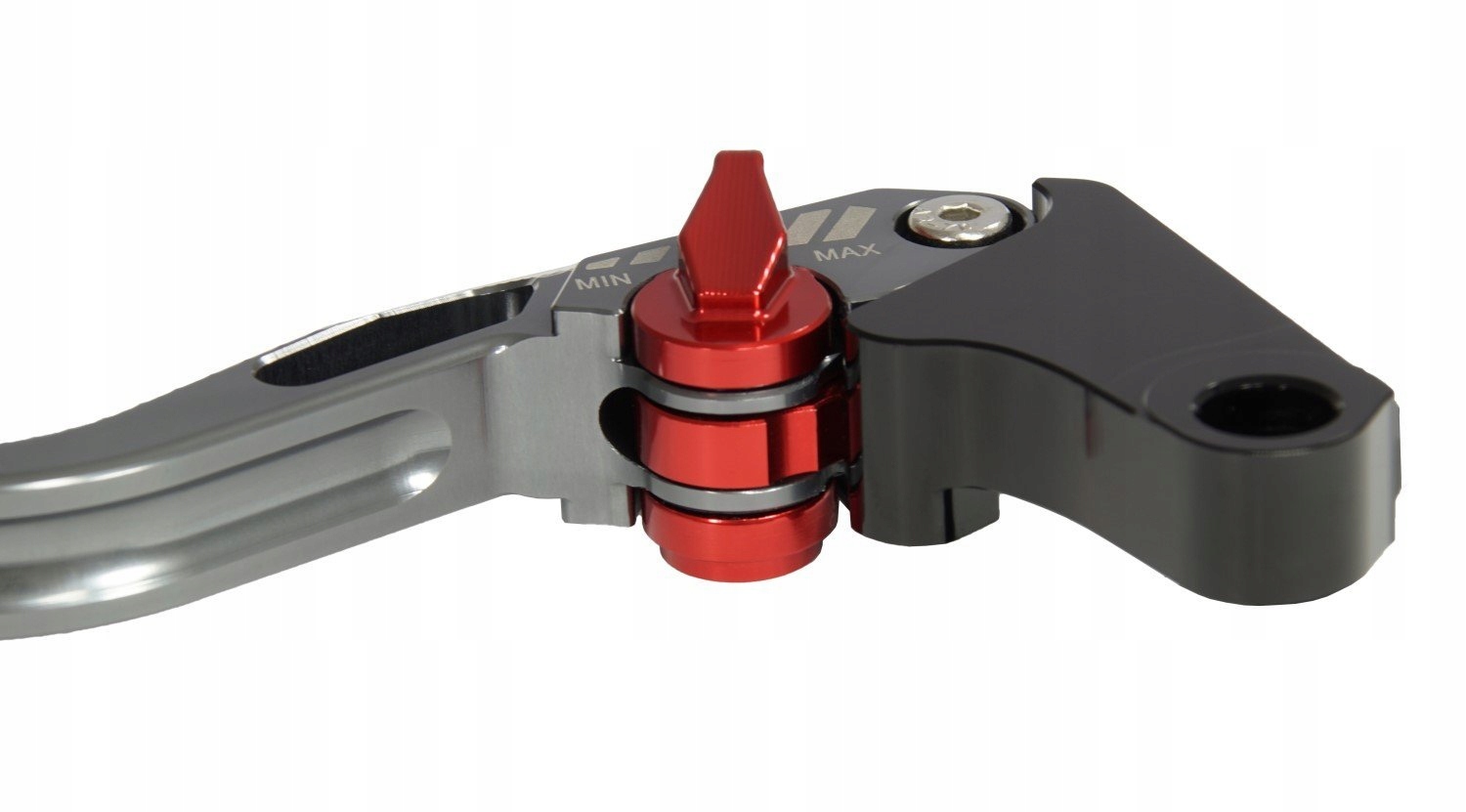 DŁUGIE KLAMKI 5D sportowe CNC dźwignie czerwone Długość dźwigni 165 mm