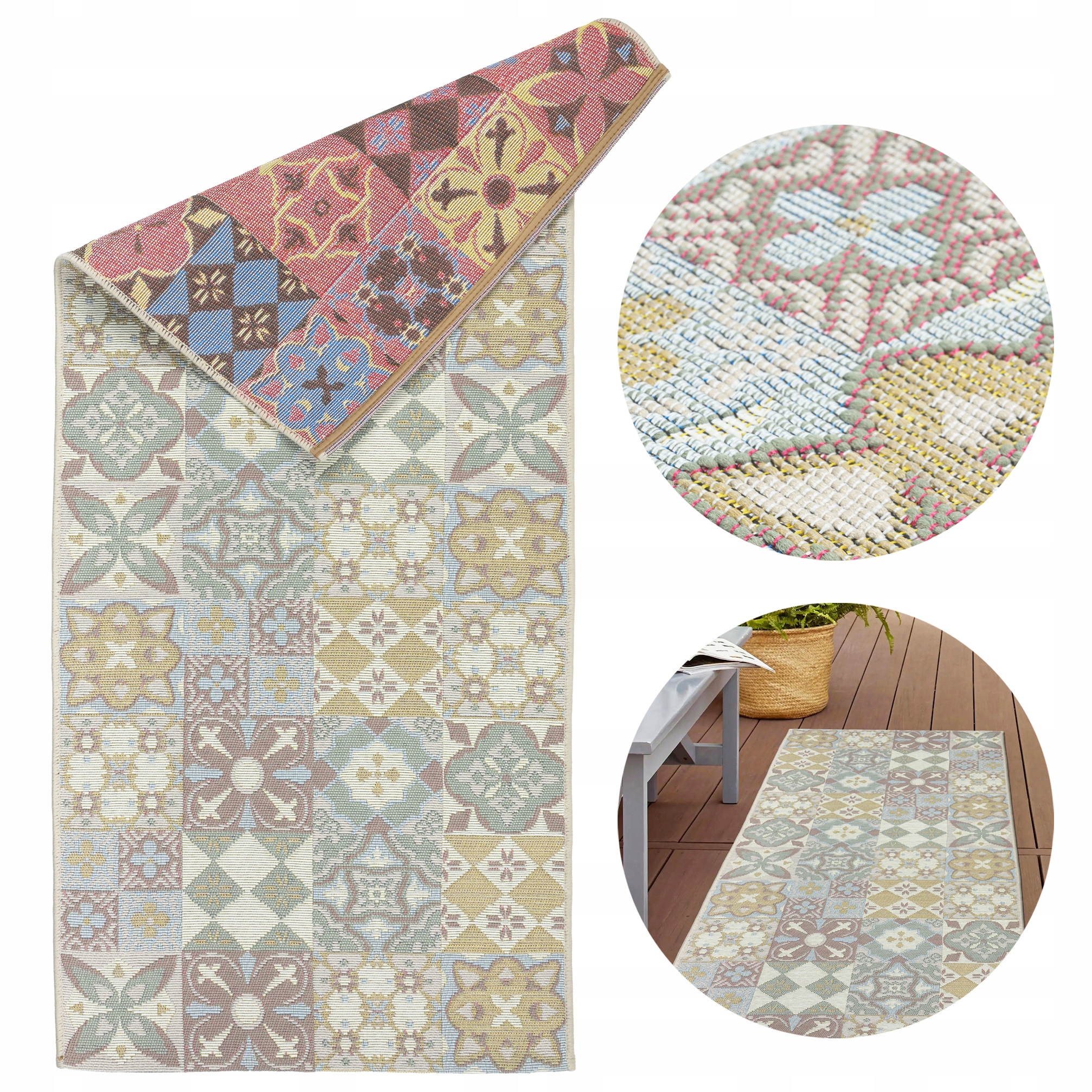 Koberec Běhoun Do Předsíně Plochý Kuchyňský 60x140CM Voděodolný Na Balkon