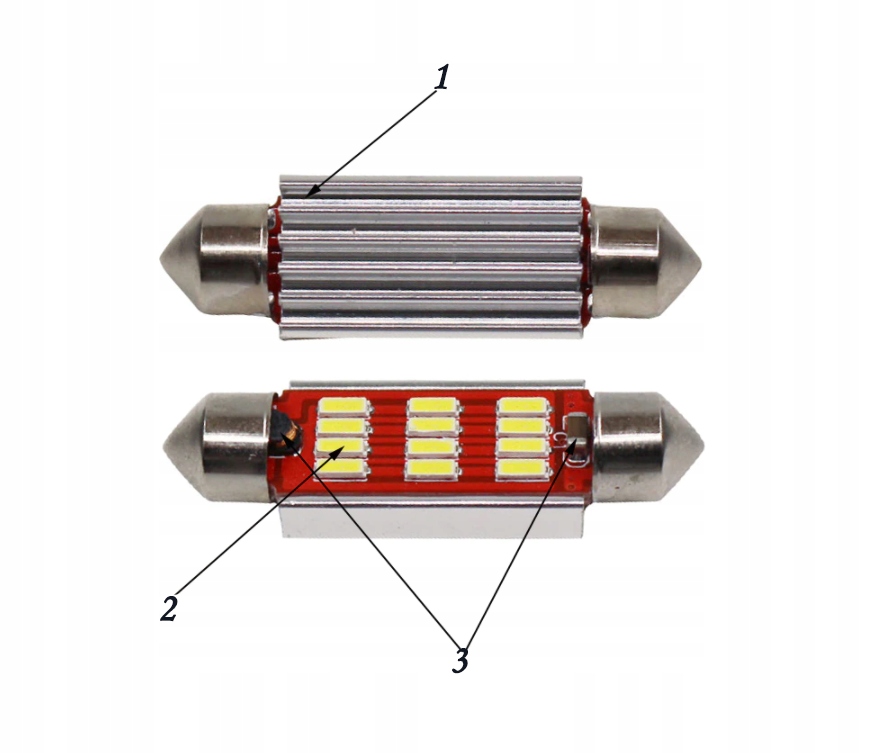 Żarówka rurkowa 42mm C5W C10W 12SMD 4014 12V / 24V Producent inny