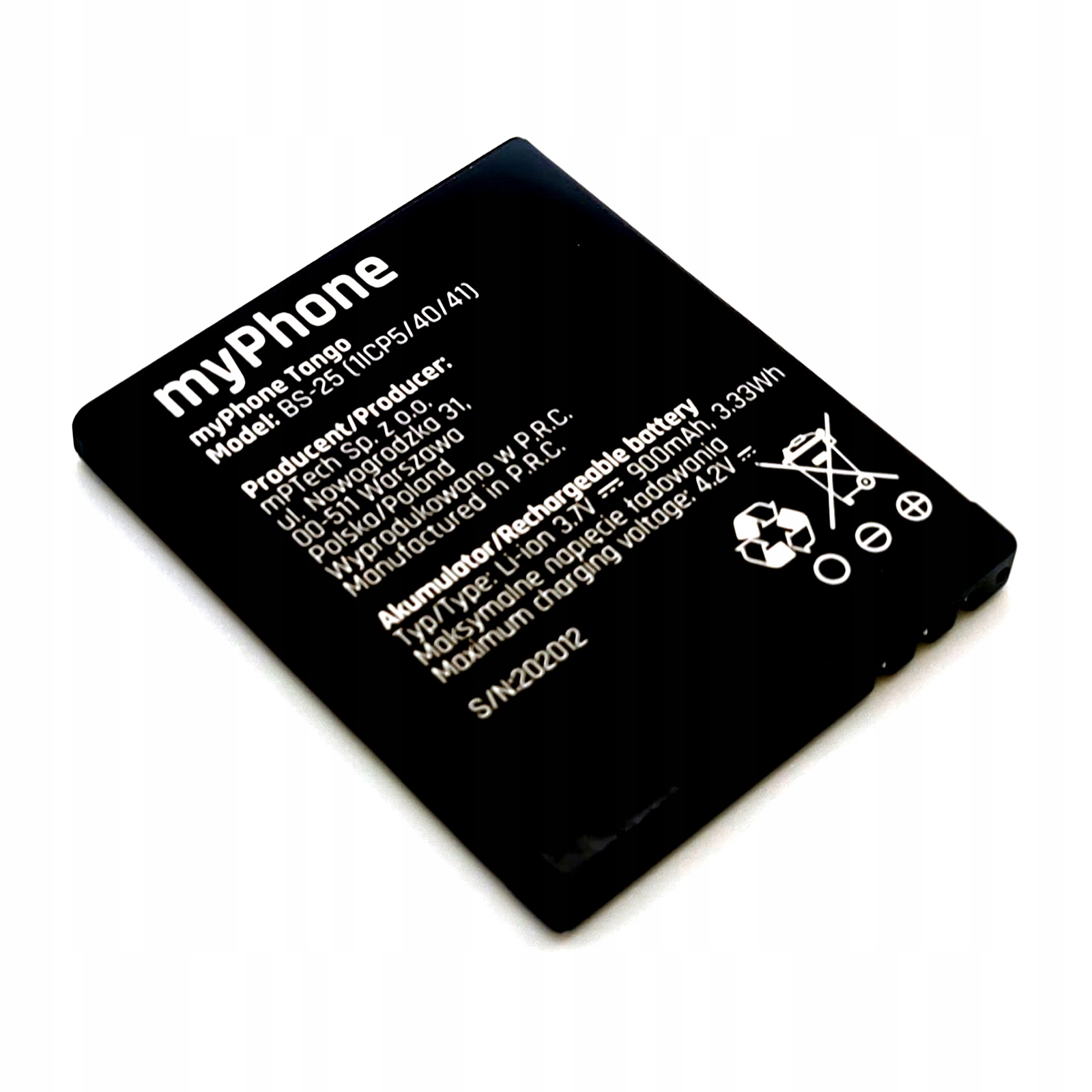 

Oryginalna Bateria Myphone Tango Flip 3 BS-25 900