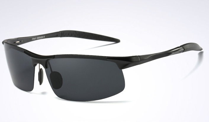 ALUMINIOWE MĘSKIE OKULARY POLARYZACYJNE SPORTOWE Fason nerdy