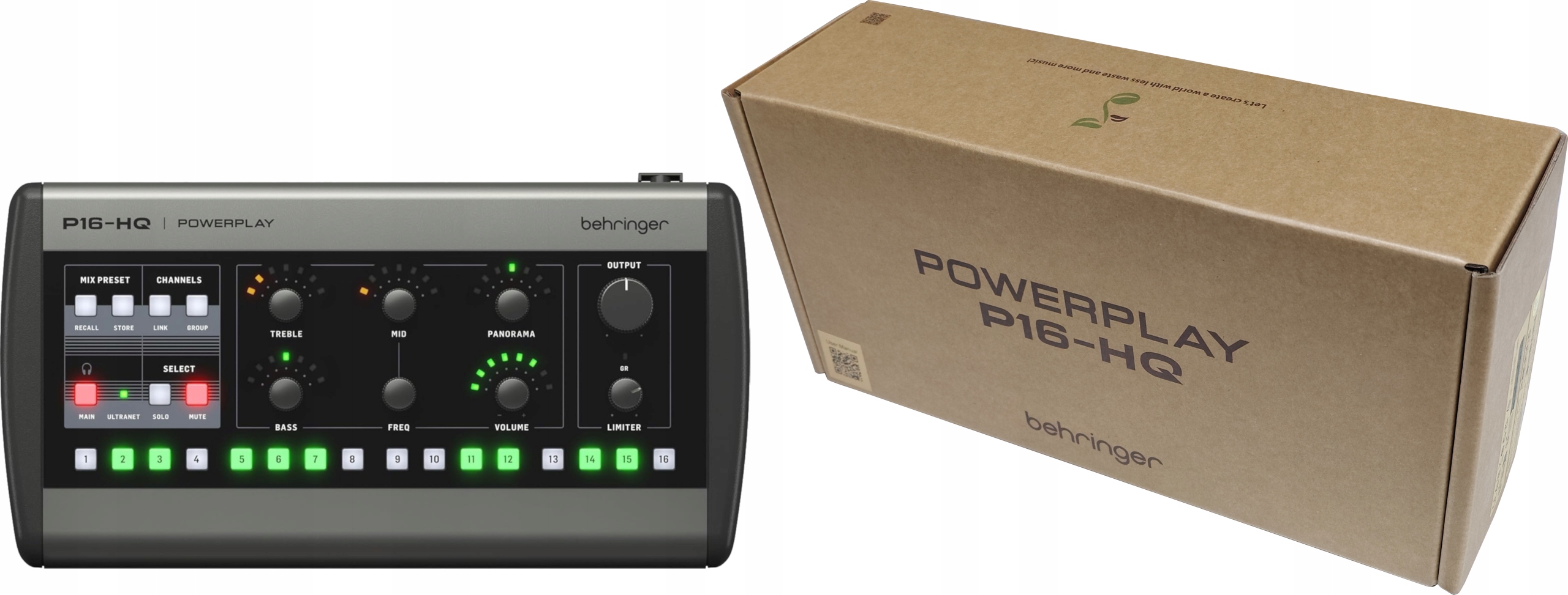 Cyfrowy Mikser 16-KANAŁOWY Behringer Powerplay P16-HQ Szary