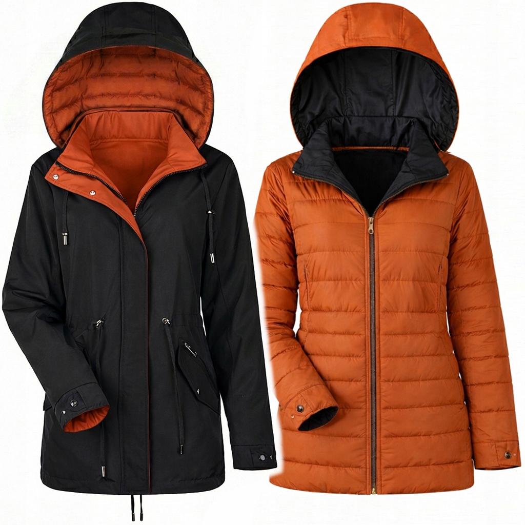 Oboustranná dámská Jarní bunda Parka 3 Barvy Přechodová M