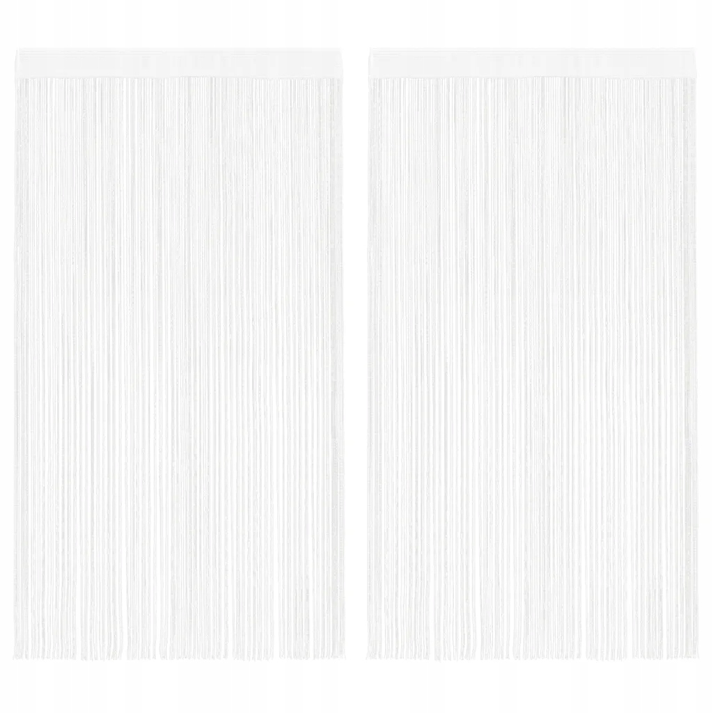 Provázkové závěsy z polyesteru, bílé, 140 x 250 cm, 2 kusy