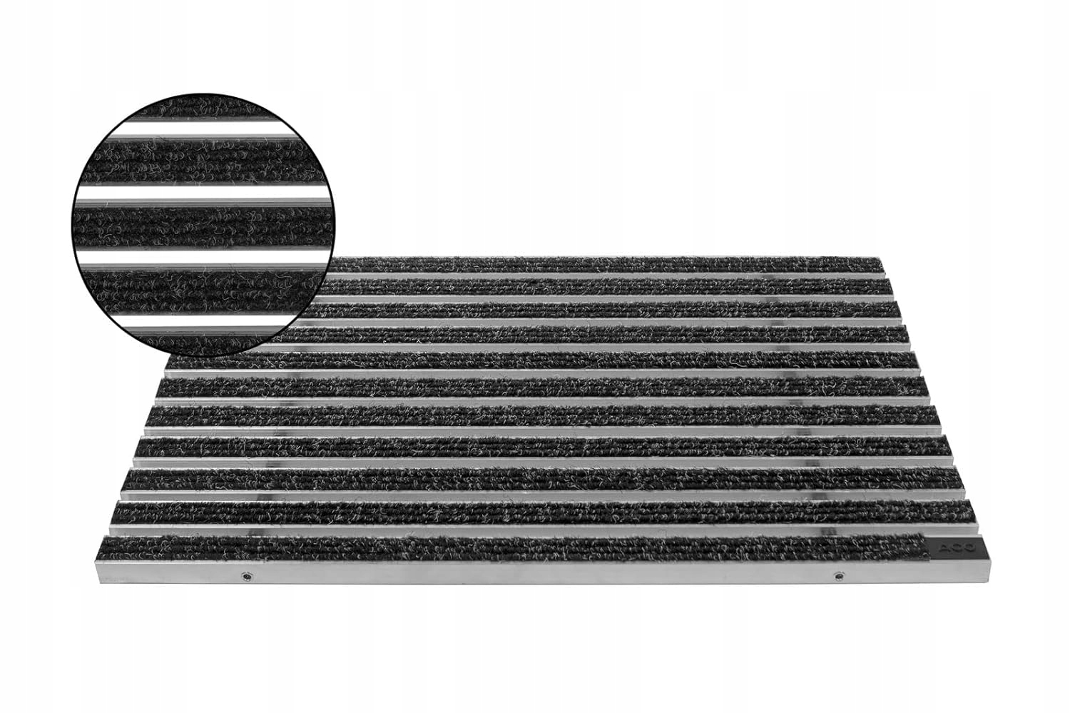 Čierna rohožka z hliníka Vario 60 x 40 Aco