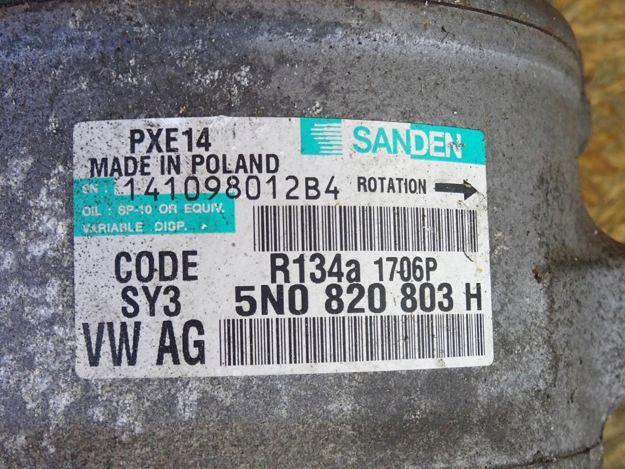 Audi A3 8P GOLF VI 2.0 tdi Компрессор кондиционера 5N0820803H