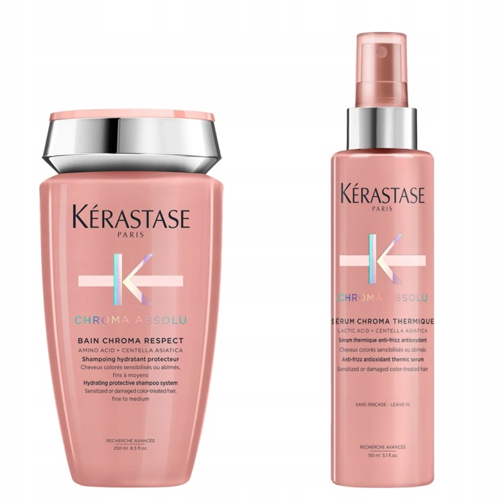 Kérastase Chroma Absolu Zestaw Do Włosów Farbowanych Szampon Spray Termo