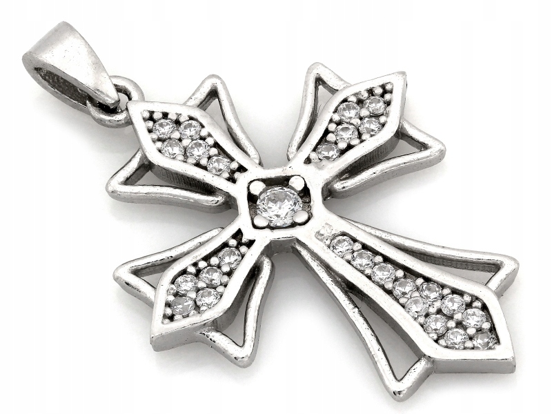 Elegantní stříbrný křížek s zirkony 925, váha 2.72 g jako dárek pro ženy