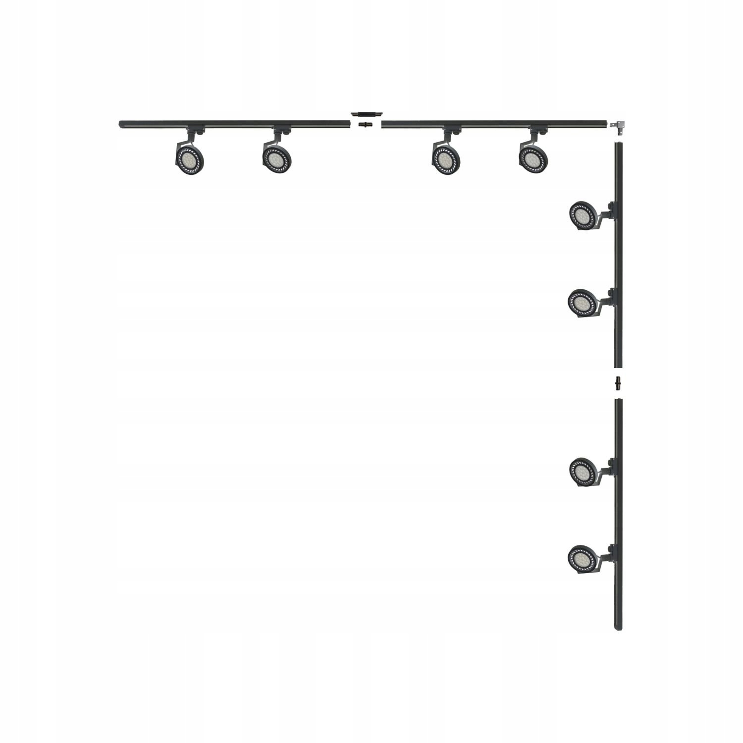 Súprava čierna L 2x2 koľajnicový kábel s reflektormi 1-fázový 3590 Zuma Line