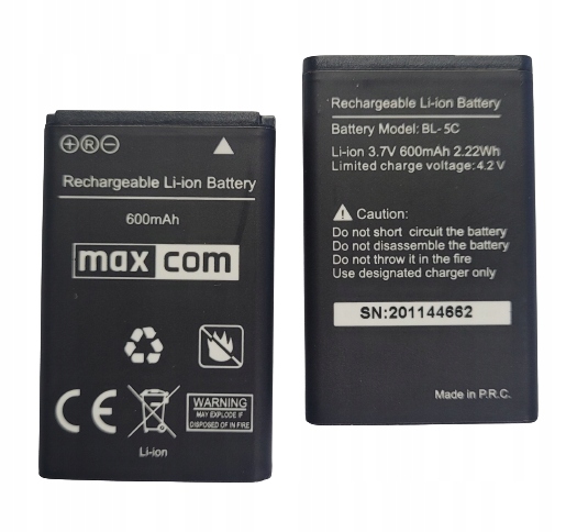 ORYGINALNA Bateria Maxcom MM426 BL-5C 600 mAh