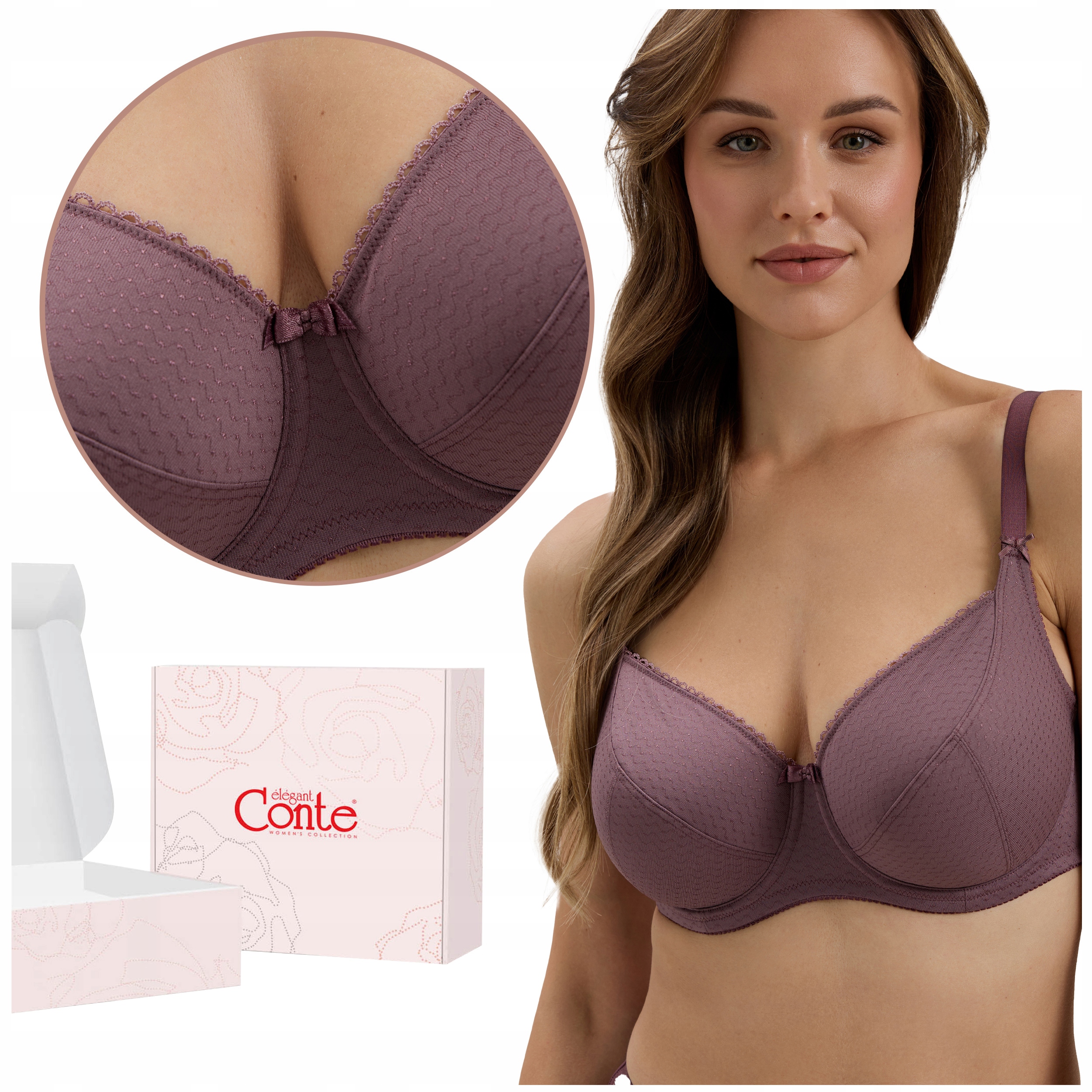 Biustonosz podtrzymujący korygujący Duże Rozmiary Conte RB6019 fiolet 80C
