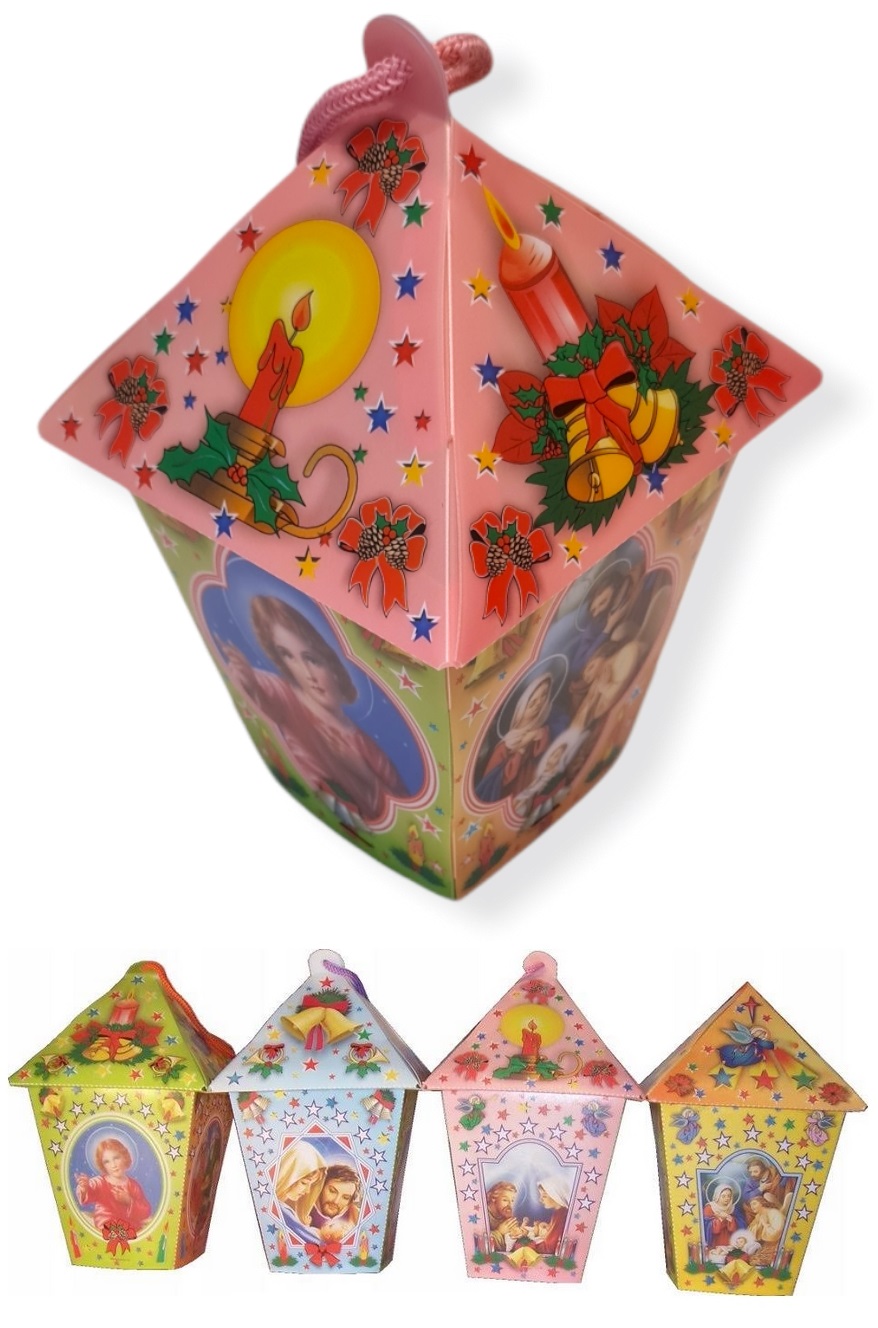 LAMPION RORATNI NA RORATY ADWENTOWY RÓŻOWY, KOLOROWY LED + BATERIE