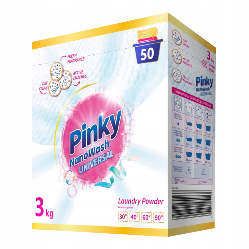 Pinky NanoWash Universal – prášek na praní 3 kg, 50 praní