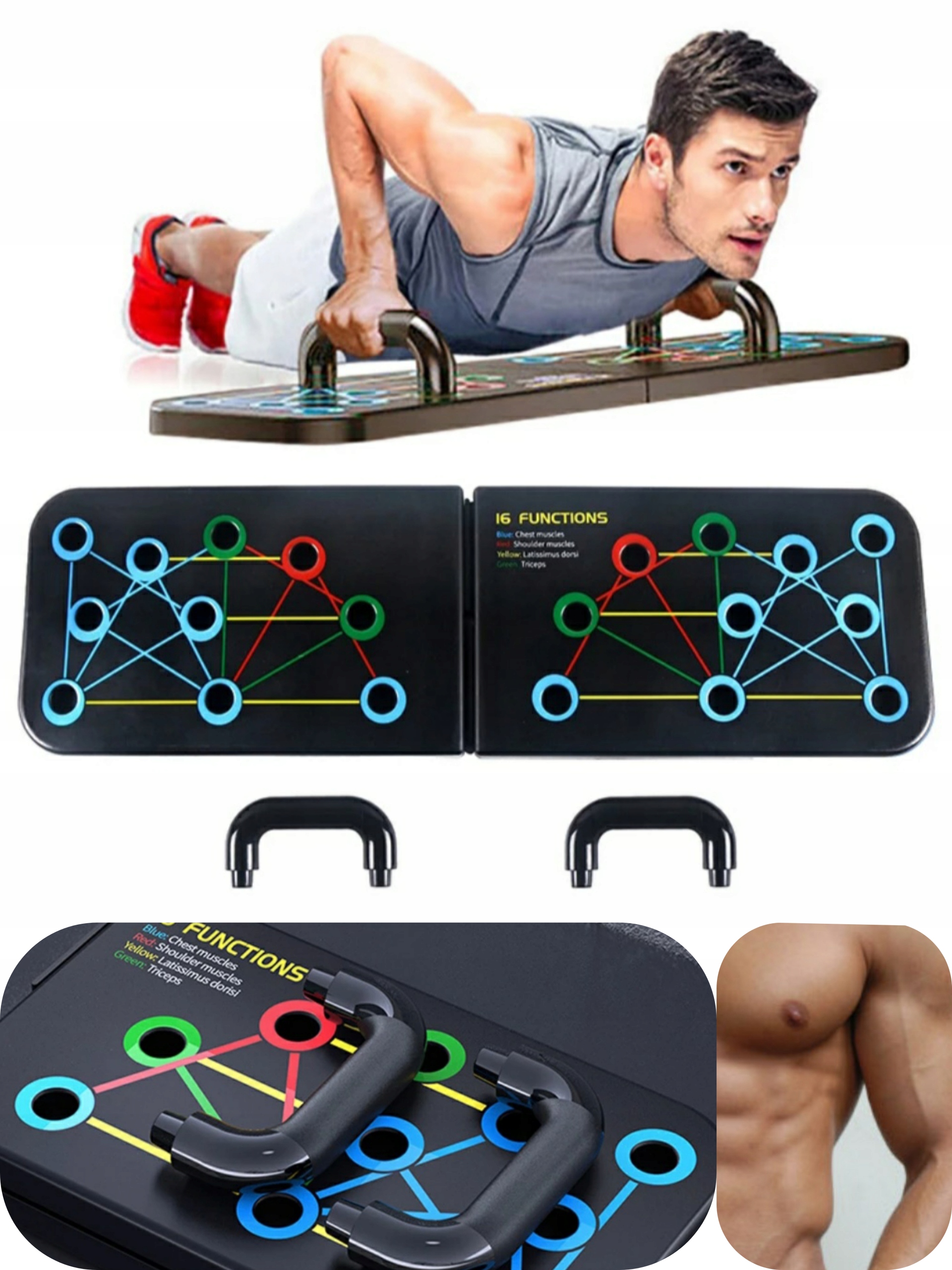 

XXL 16w1 Uchwyty do pompek Deska Do Ćwiczeń