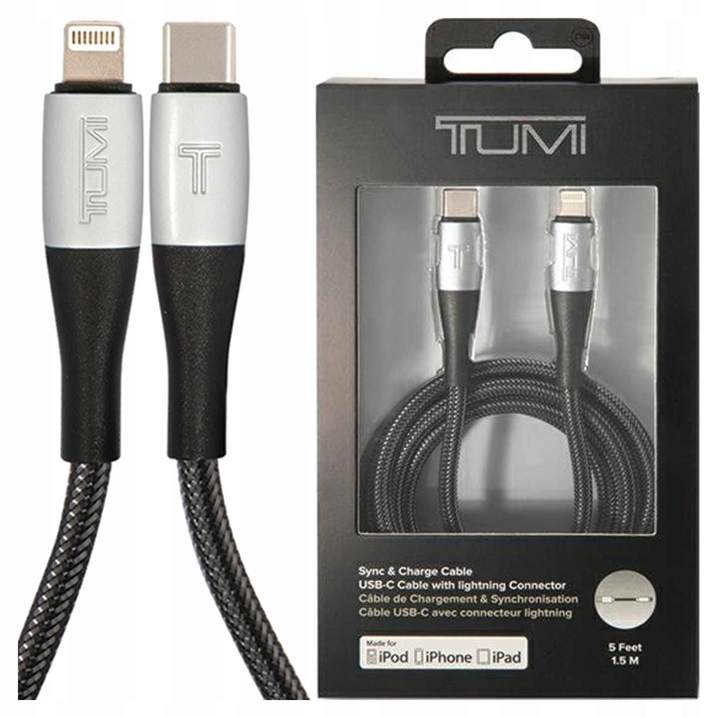 Tumi Usb-c Kabel Pro Lightning 1,5 M Pro Iphone 11 12 13 14, Rychlé Nabíjení