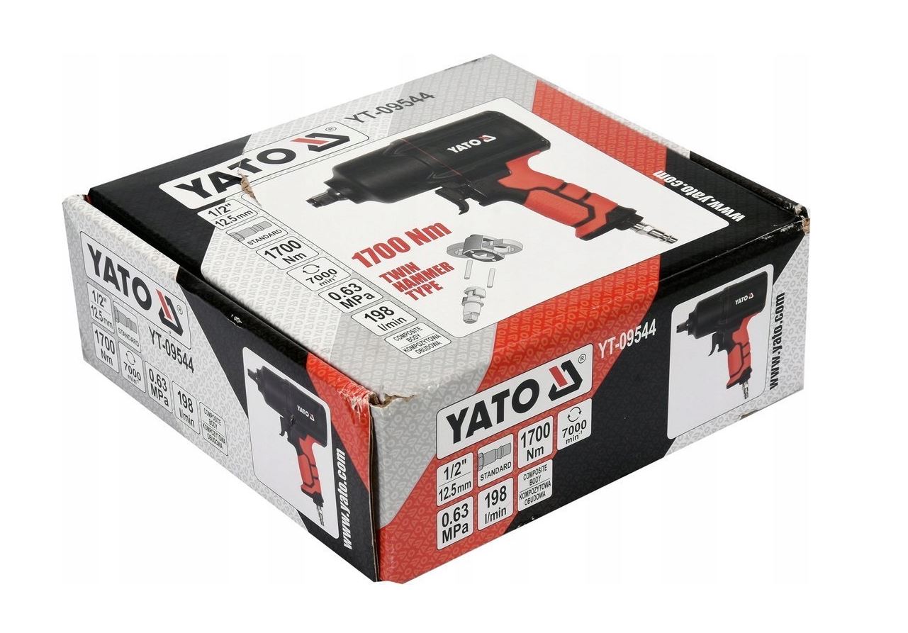 YATO KLUCZ PNEUMATYCZNY 1700Nm DO KÓŁ KOMPOZYT 1/2" YT-09544 Kod producenta YT-09544