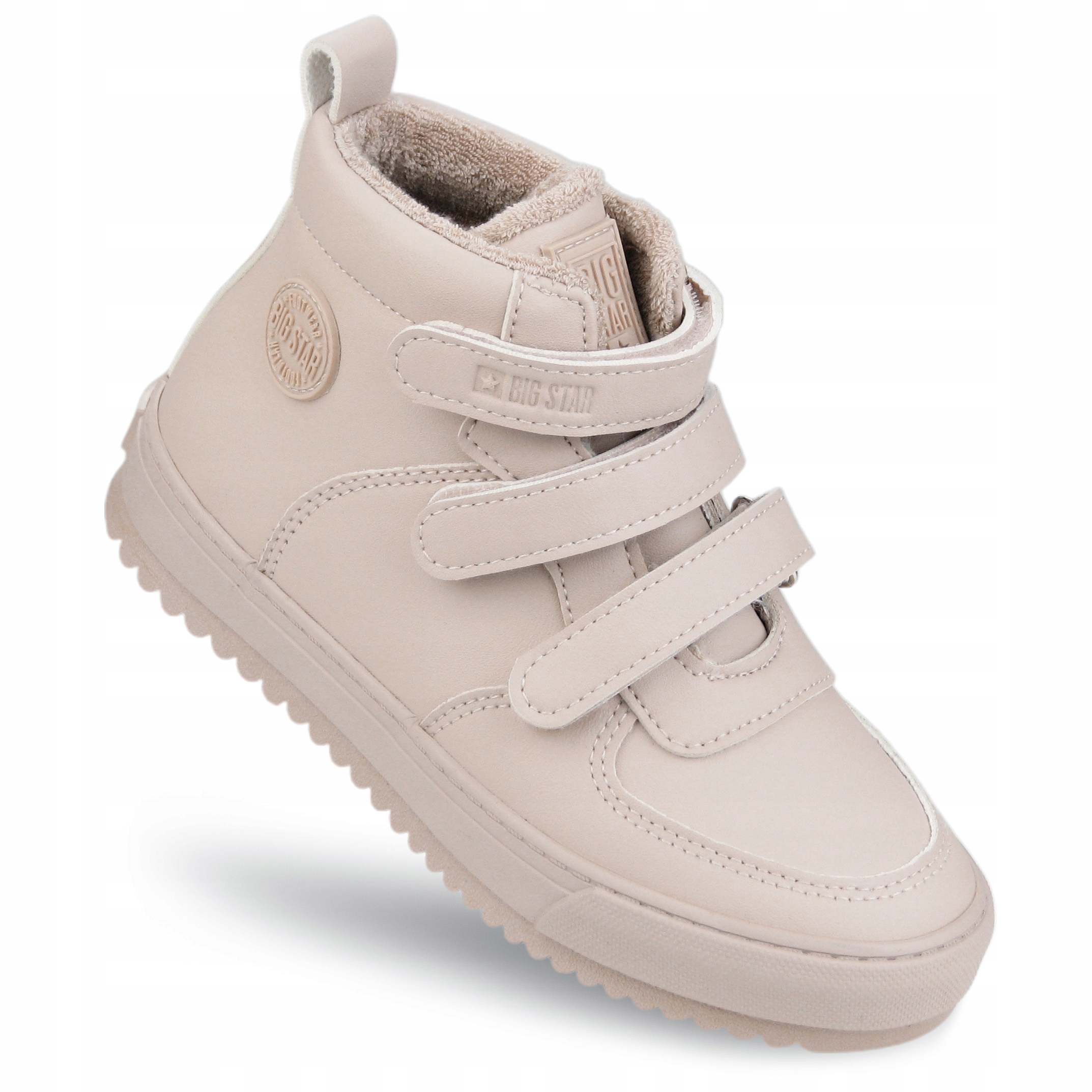 Botki Sneakersy Dziecięce Rzepy Ocieplane Big Star SS374072 Beżowe 31
