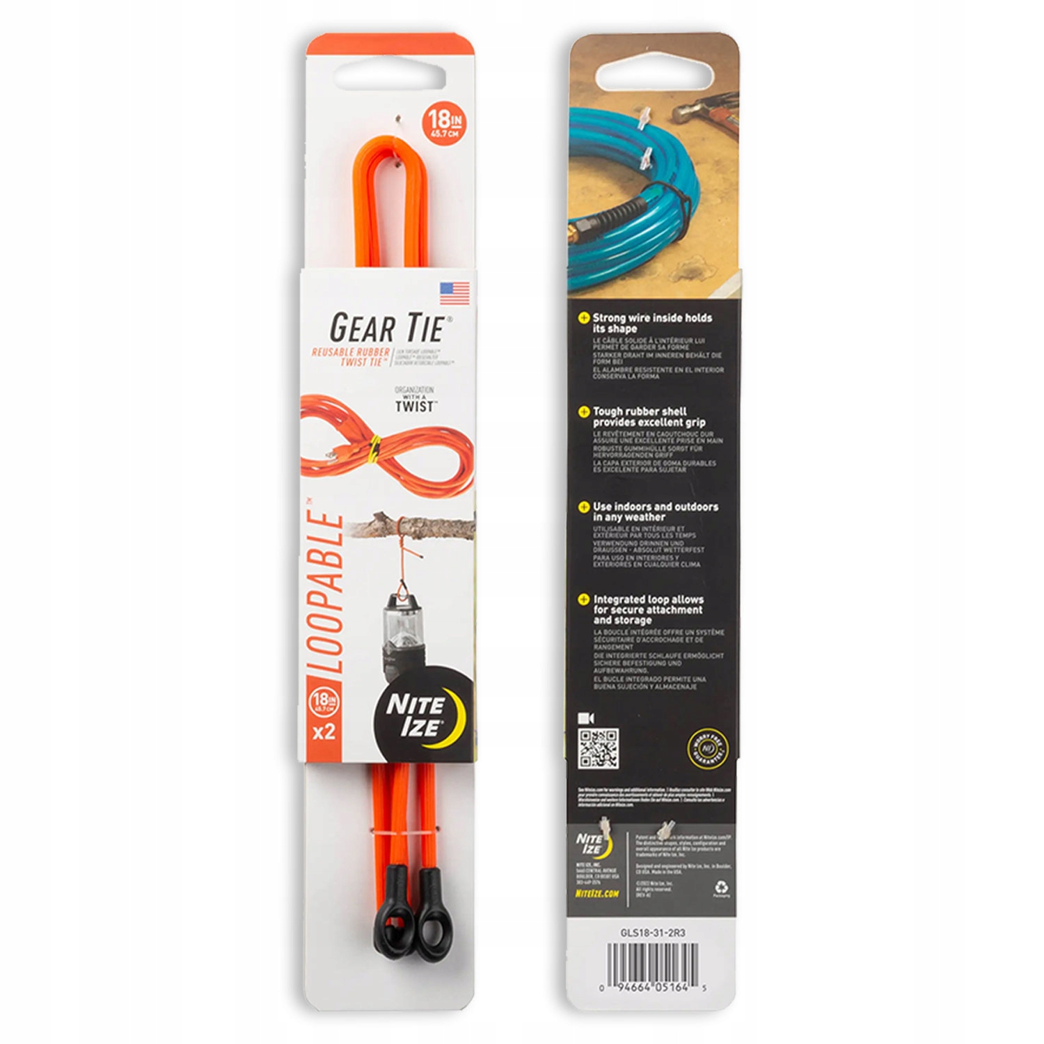 Opaski NiteIze Gear Tie Loopable 18" 2Pack