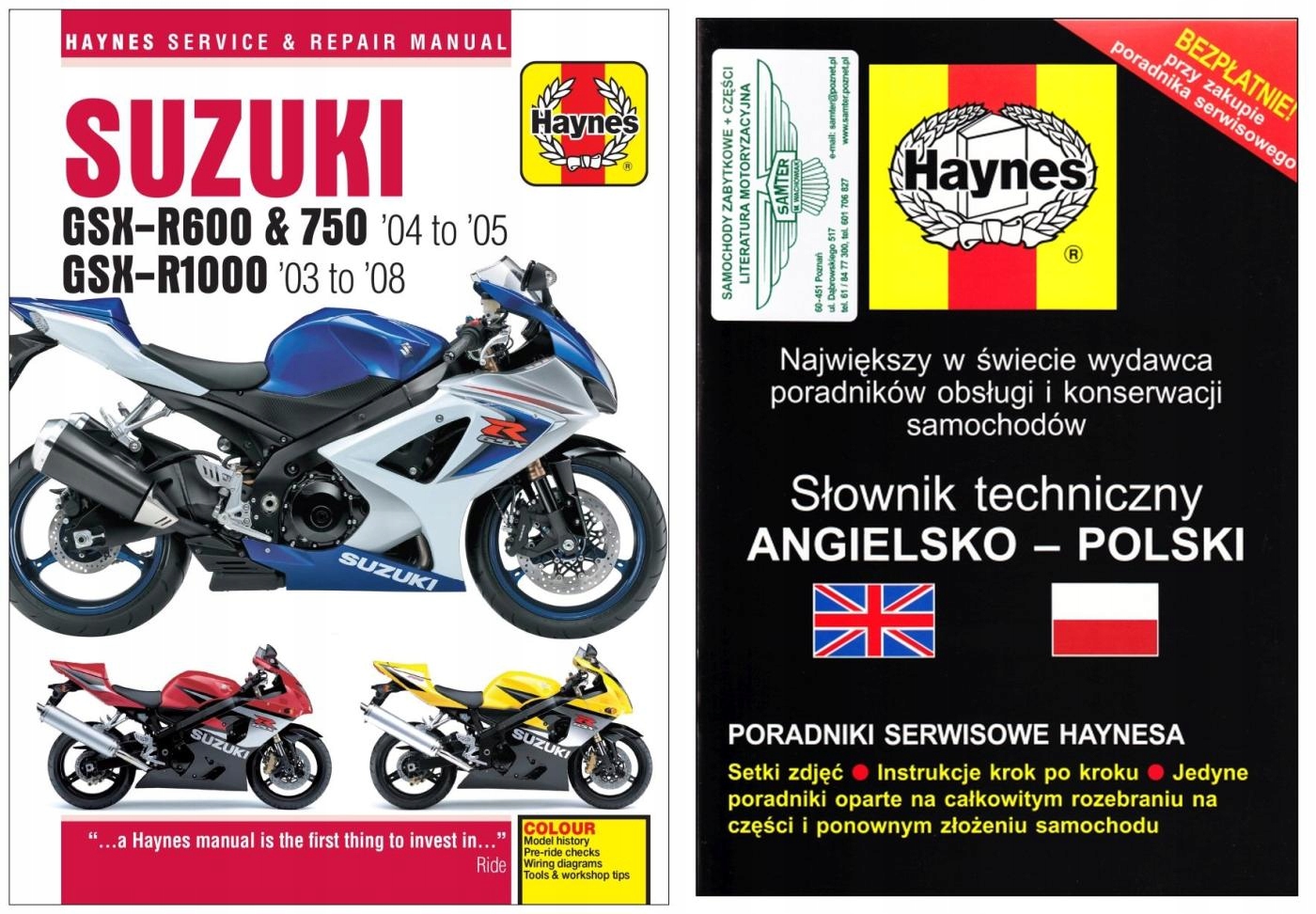 Suzuki GSX-R 600 750 1000 (2003-2008) instrukcja napraw Haynes +GRATIS 24h
