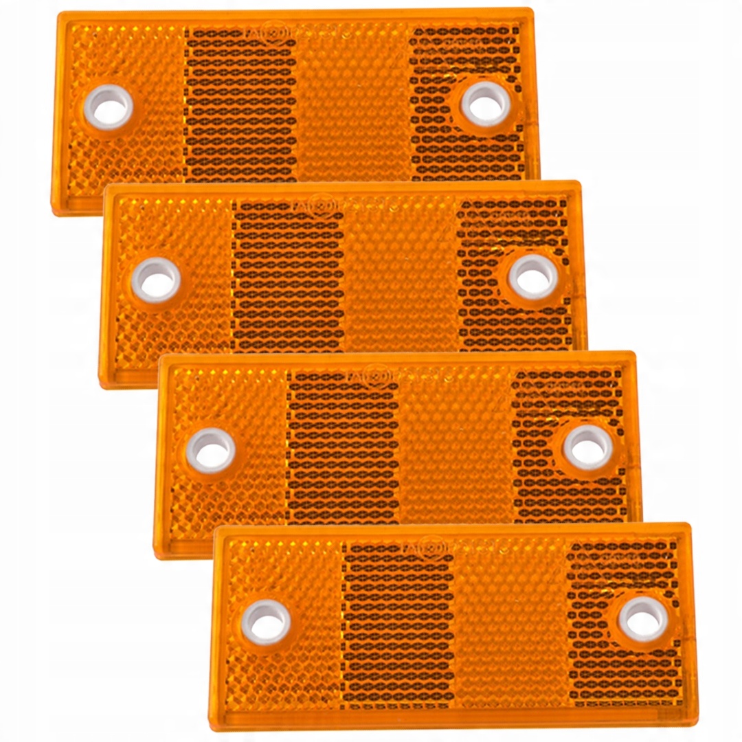

Zestaw: 4x odblaski żółte 90x40 mm z otworami