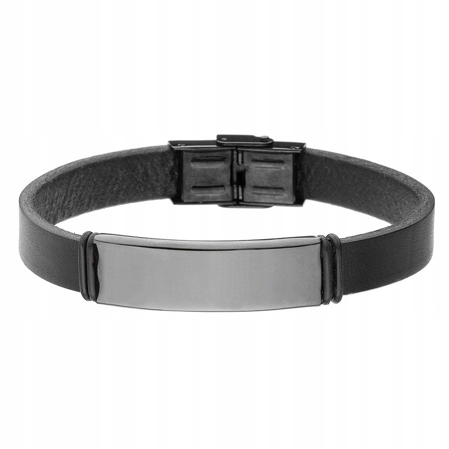 Pánský náramek kožený, ocel Gravírování Bonus