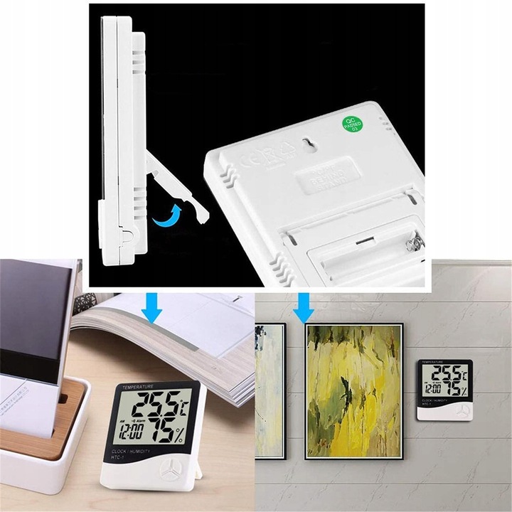 STACJA POGODY ZEGAR CYFROWY TERMOMETR HIGROMETR BATERIA W ZESTAWIE Model TERMOMETR HIGROMETR