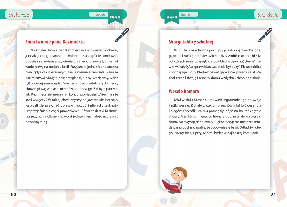 Zestaw kl 1-3 DRUGAKI PIERWSZAKI TRZECIAKI KARTY PRACY, ŚCIĄGA 1-3, DYKTAND Język publikacji polski