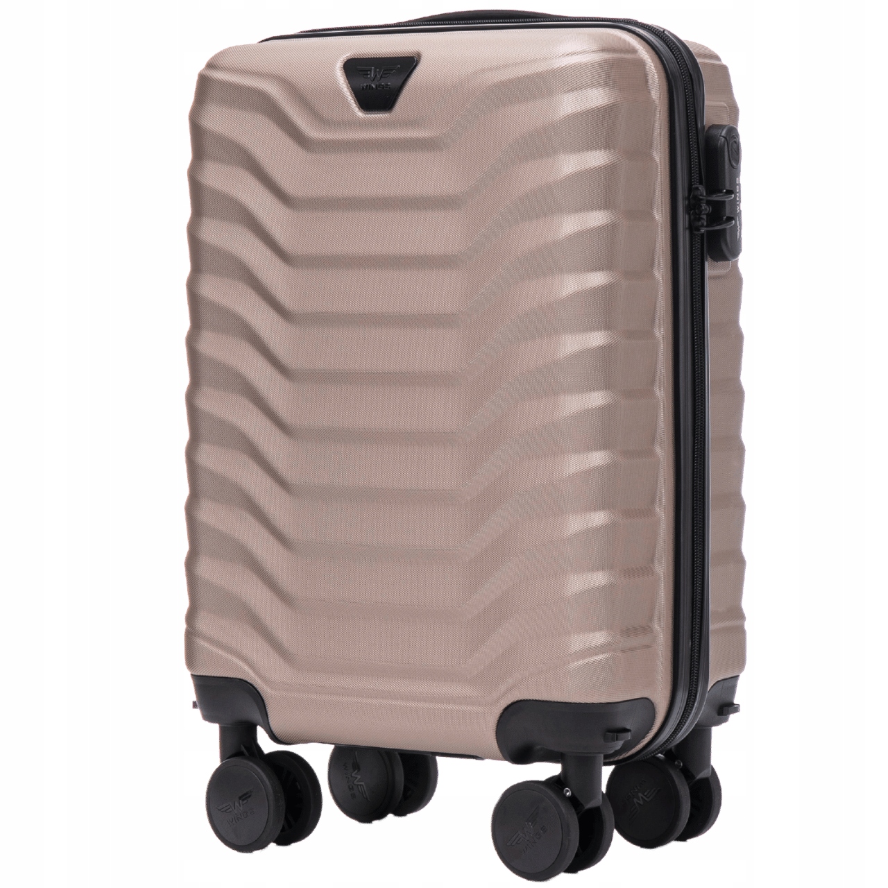 Malý příruční kufr Wings Peafowl 18" Champagne Tvrdé kabinové zavazadlo