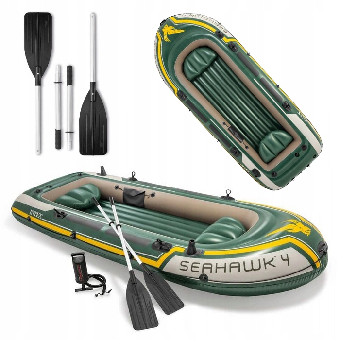 Raft Intex Seahawk 4MÍSTNÝ Turistický Rybářský Pádelní Pumpa Nafukovací