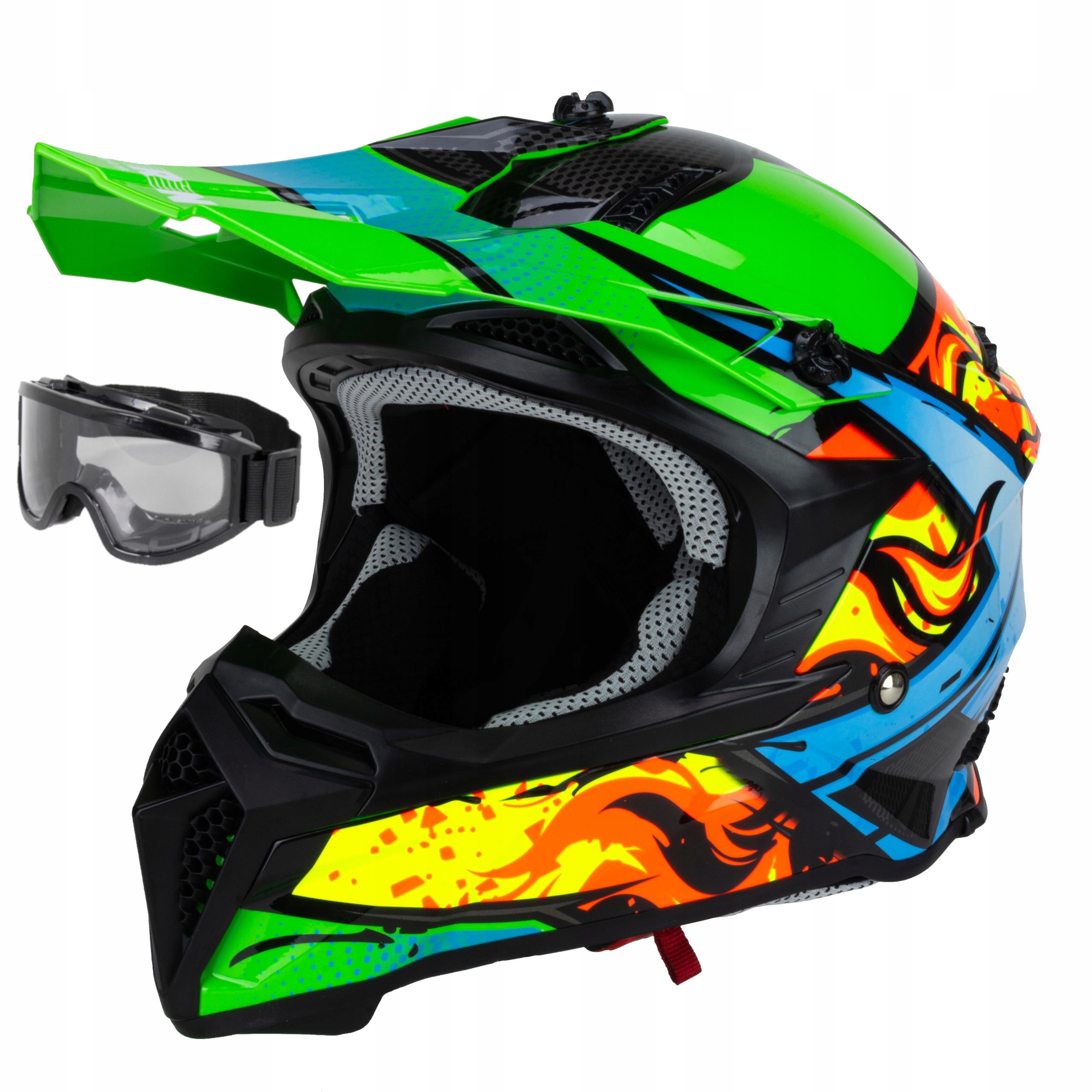 HORN KASK MOTOCYKLOWY H303 CROSS QUAD + GOGLE L