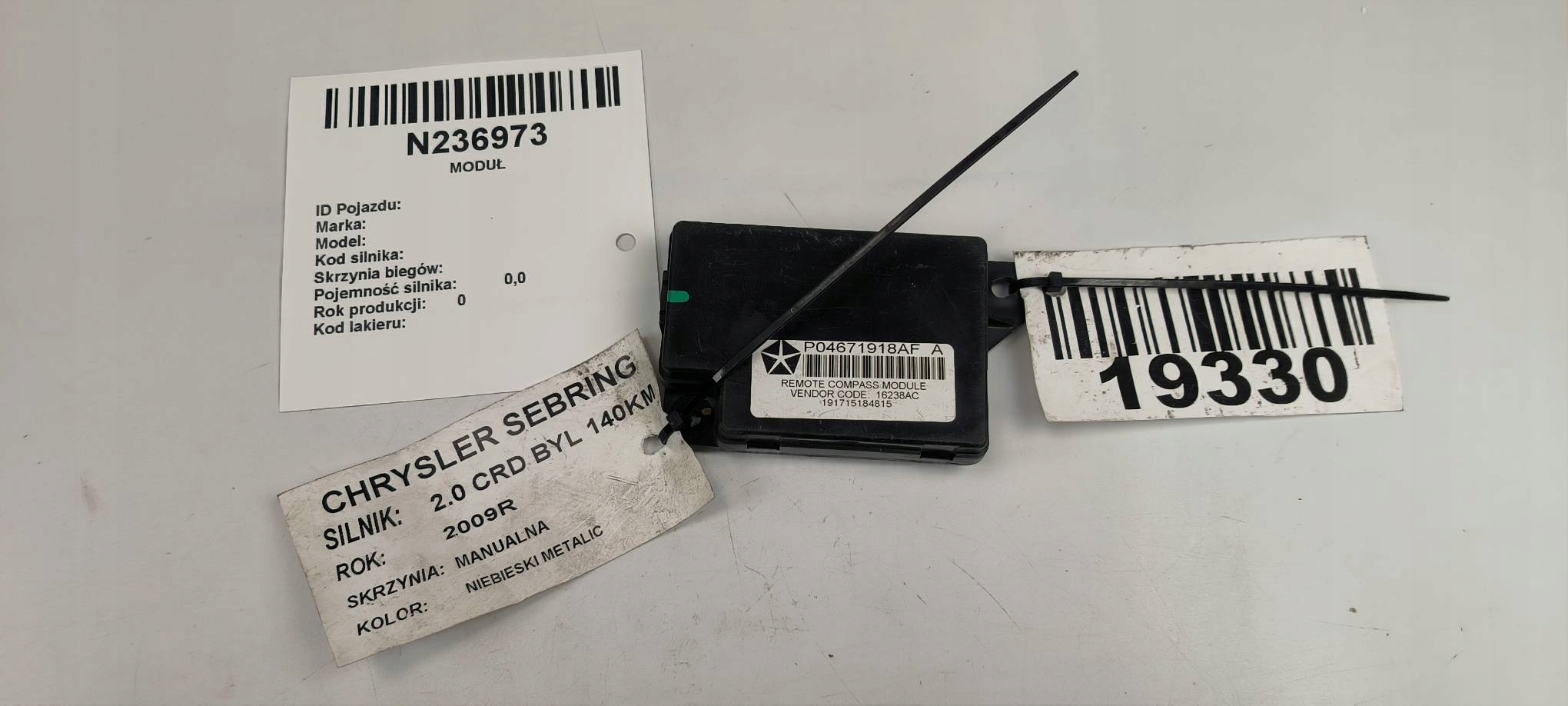 Module de la serrure P04671918AF CHRYSLER SEBRING