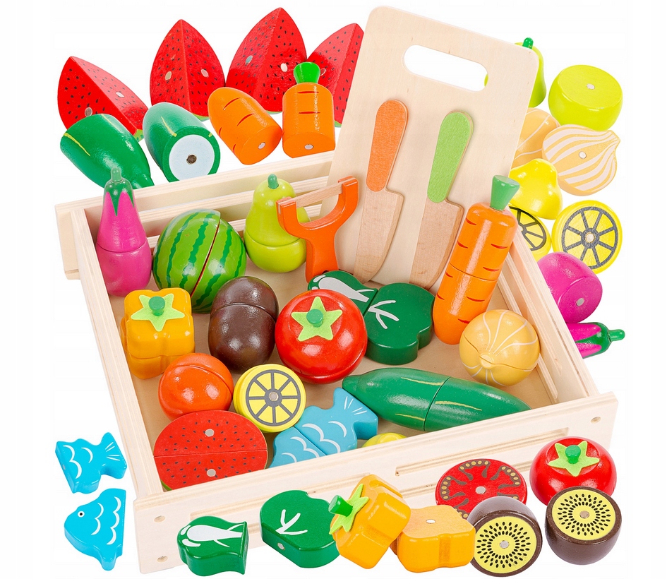 DREWNIANE WARZYWA OWOCE DO KROJENIA NA MAGNES XXL