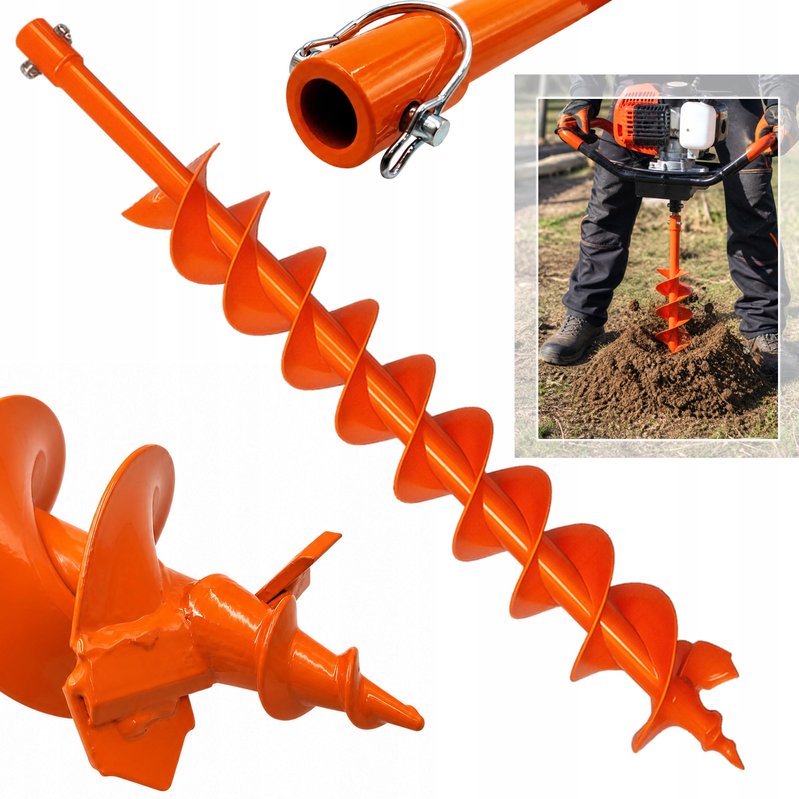 Žemės gręžimo karūna 100mm 10cm dviguba spiralė