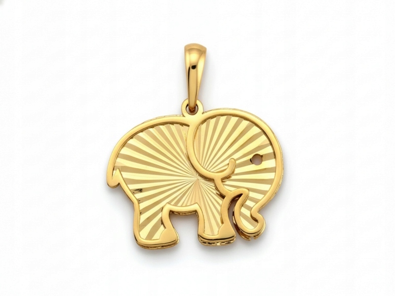 Zlatý přívěsek 585 zlatý slon bez zirkonu, diamantový slon 0.42 g