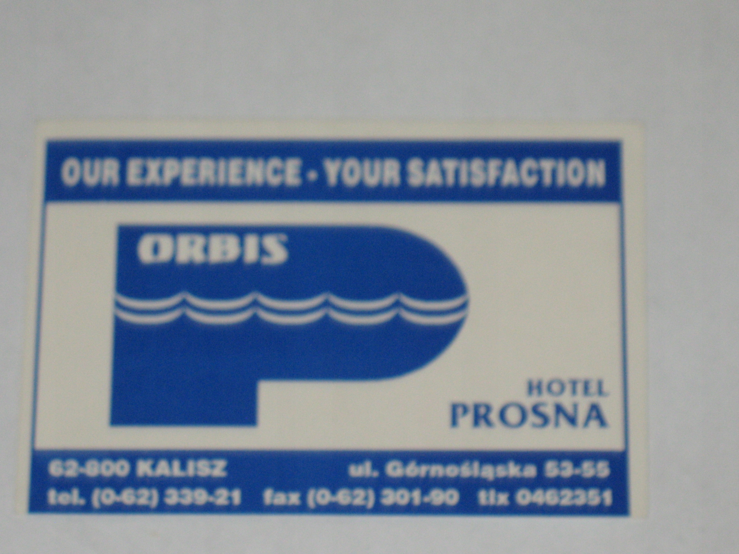 ORBIS HOTEL PROSNA KALISZ naklejka