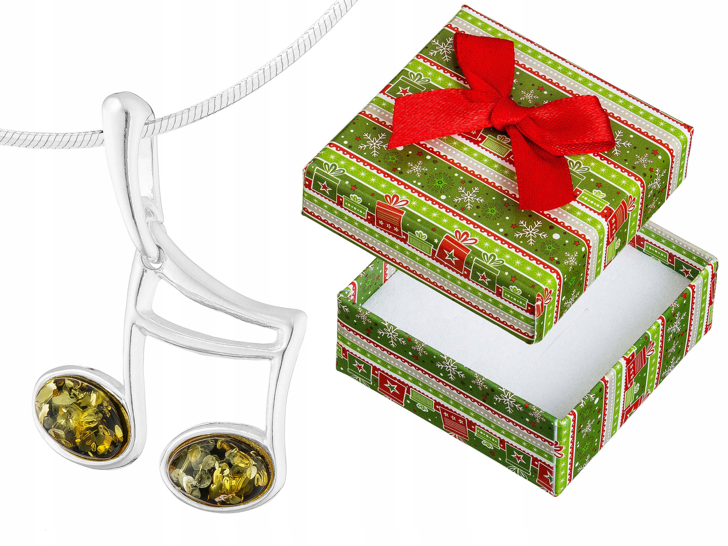 Krátký stříbrný náhrdelník s zeleným jantarem Nutka Šestnáctka 45 cm