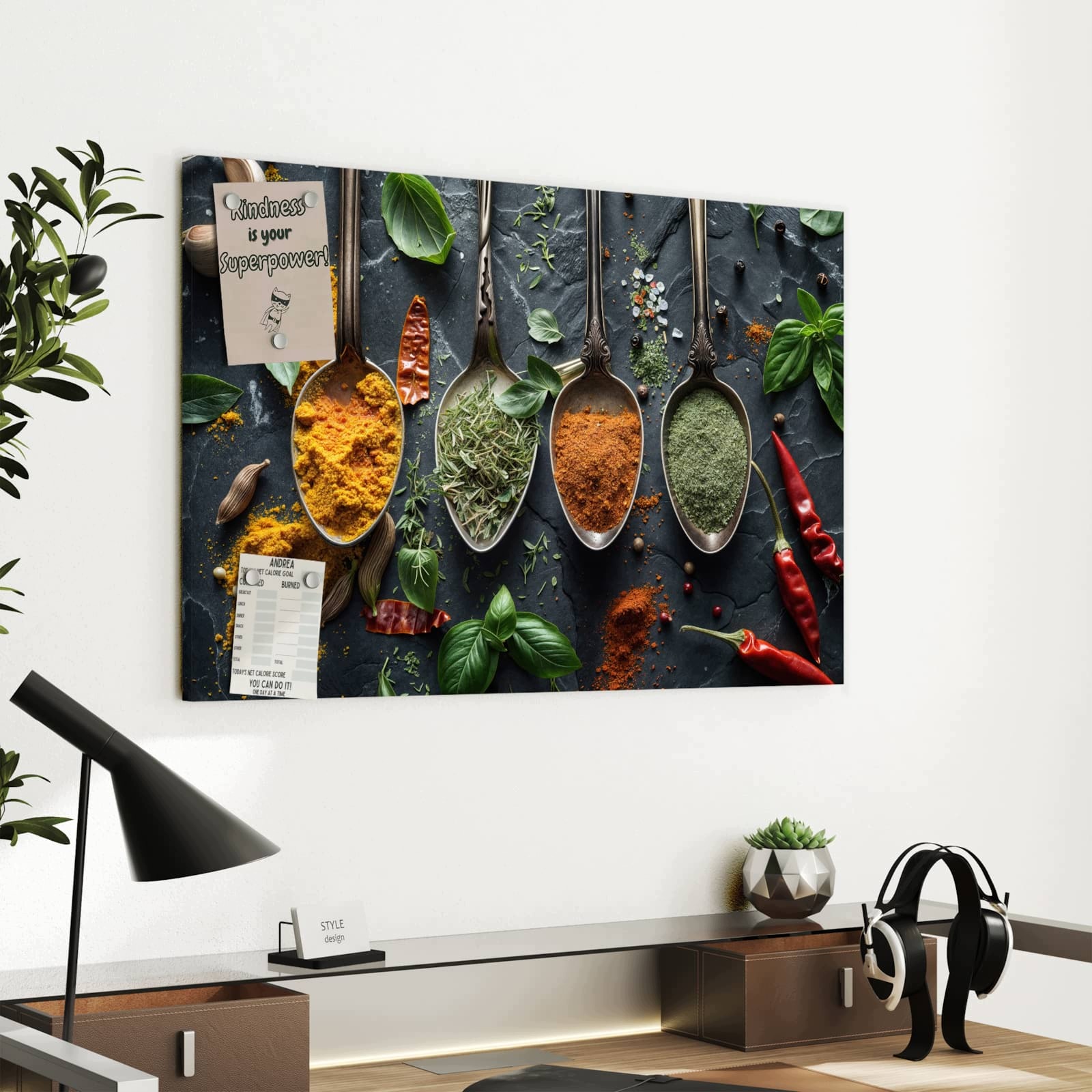 Magnetická tabule Bylinky Koření 60 × 40 cm