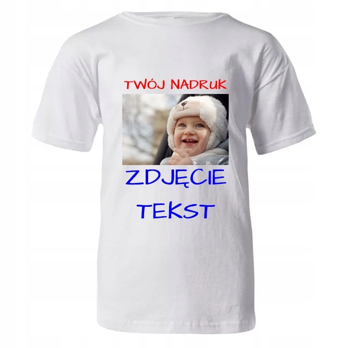 

Koszulka z Twoim nadrukiem zdjęciem tekstem 140