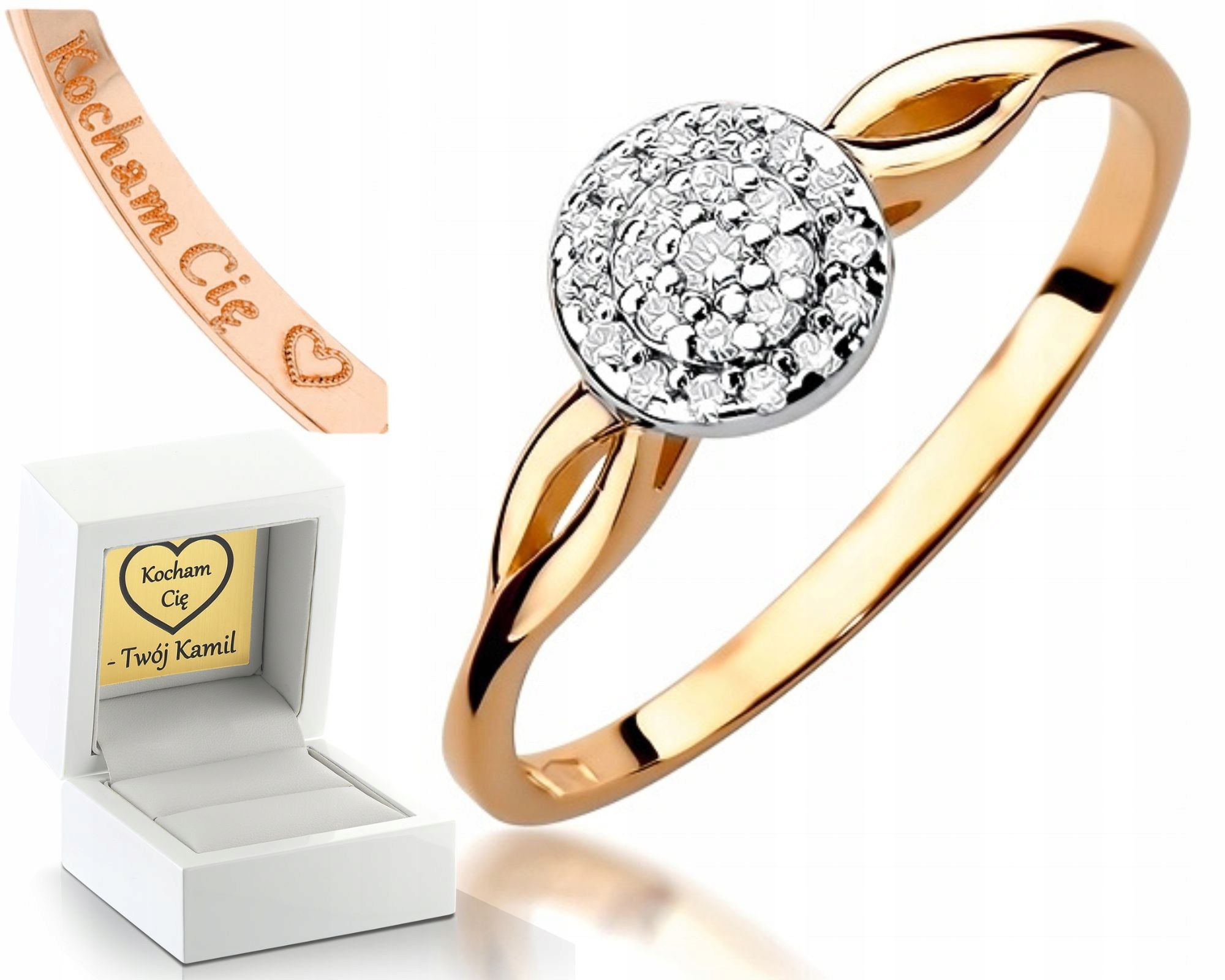 Zlatý Prstýnek S Brilianty Z Růžového Zlata, Zlato Jako Dárek