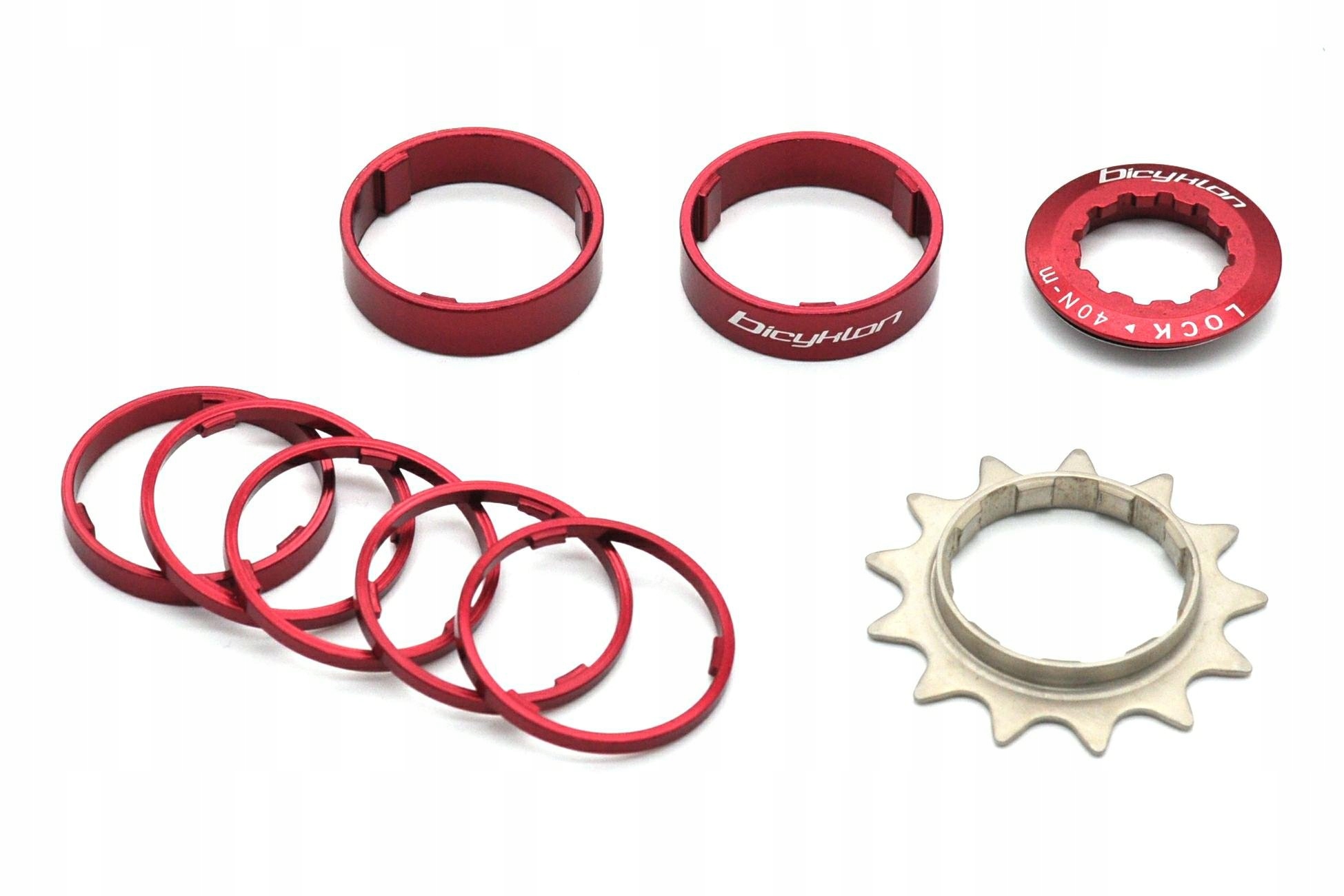 Adaptér Reduktor Místo Kazety Bicyklon Single Speed Pro Kit 13T Červený
