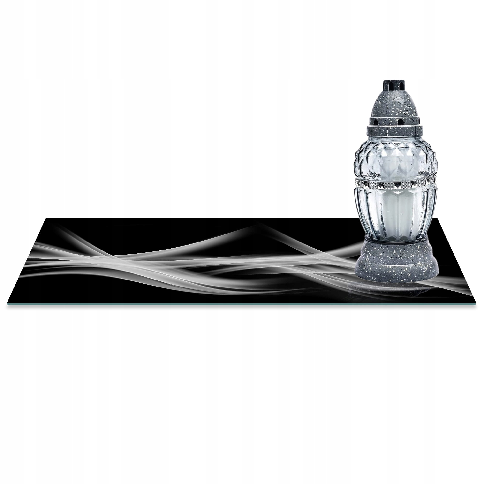 

Szklana Podstawka Pod Znicze 60x30cm Dym 116d