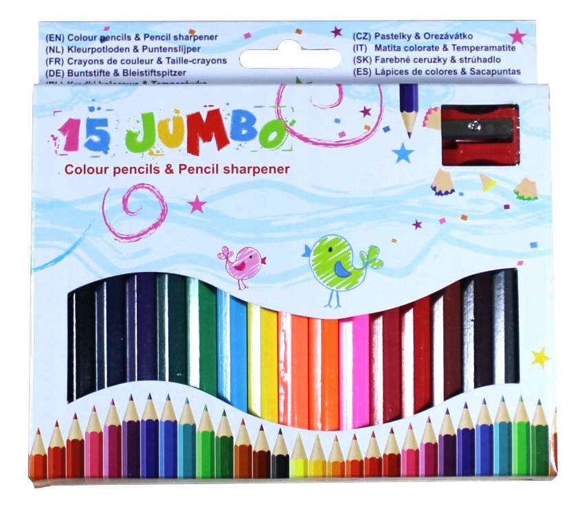 

Kredki Ołówkowe Jumbo Zestaw 15 Sztuk Temperówka