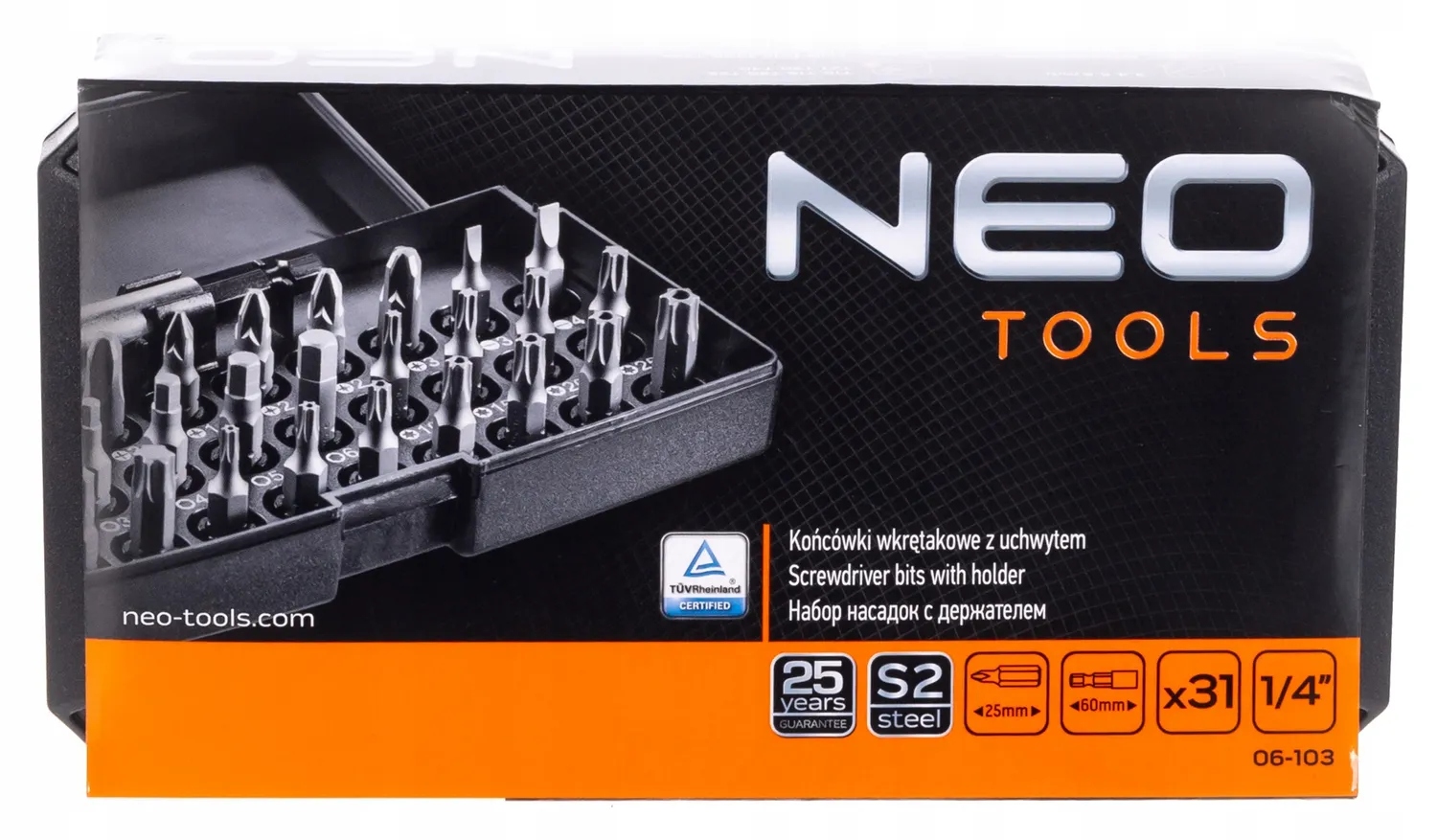 ZESTAW KOŃCÓWEK WKRĘTOWYCH Z UCHWYTEM ETUI 31 EL. Liczba elementów zestawy