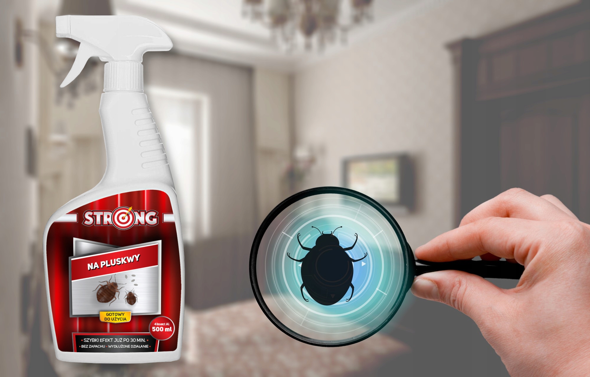 MOCNY OPRYSK ŚRODEK PREPARAT NA PLUSKWY DOMOWE PLUSKWE STRONG SPRAY 500 ML Rodzaj rozpylacz, aerozol