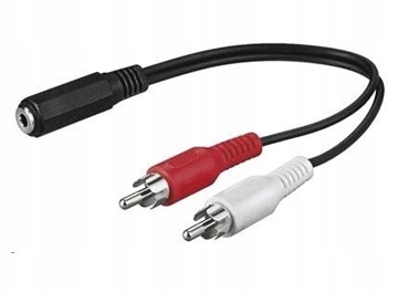 

Kabel 1,5m Mini Jack 3,5mm żeński do 2x Rca Chinch